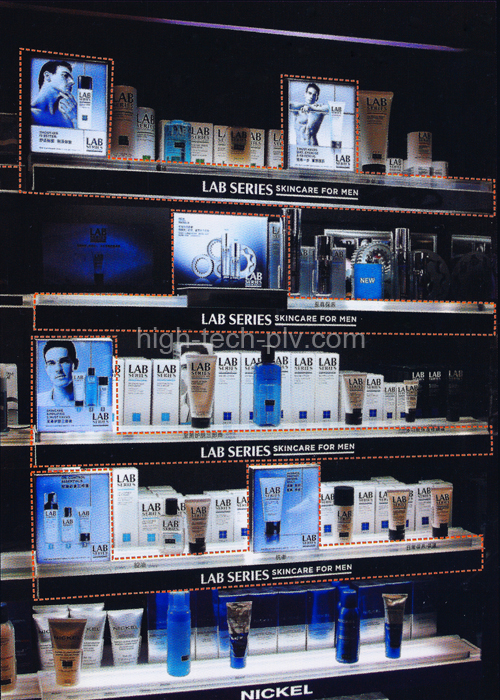 panneau led - écrans lumineux ultra-fins pour rayonnage parfumerie homme